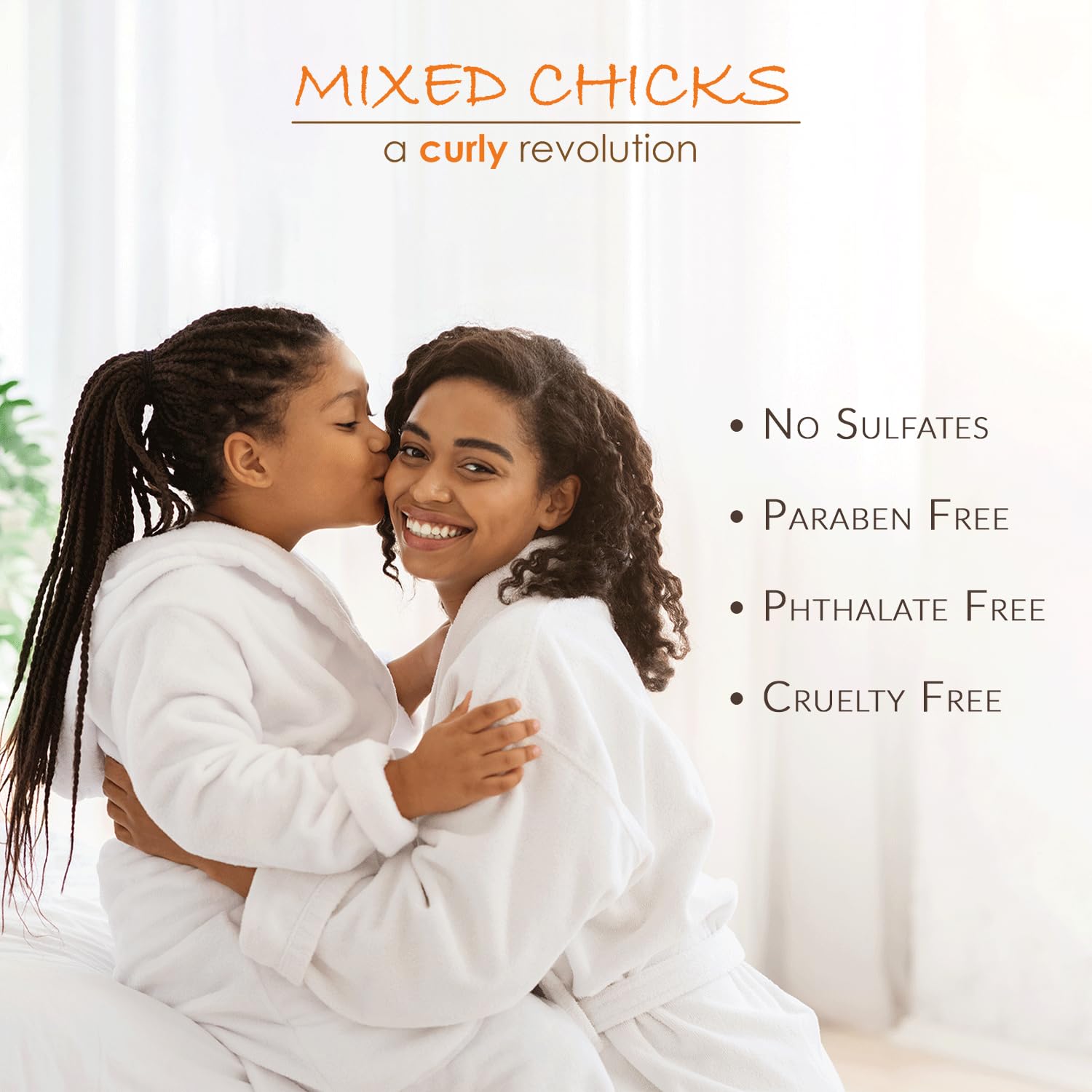 Mixed Chicks being applied to a child’s hair for gentle detangling