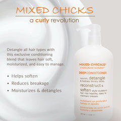 Mixed Chicks being applied to damp hair to ease knots and improve comb-through