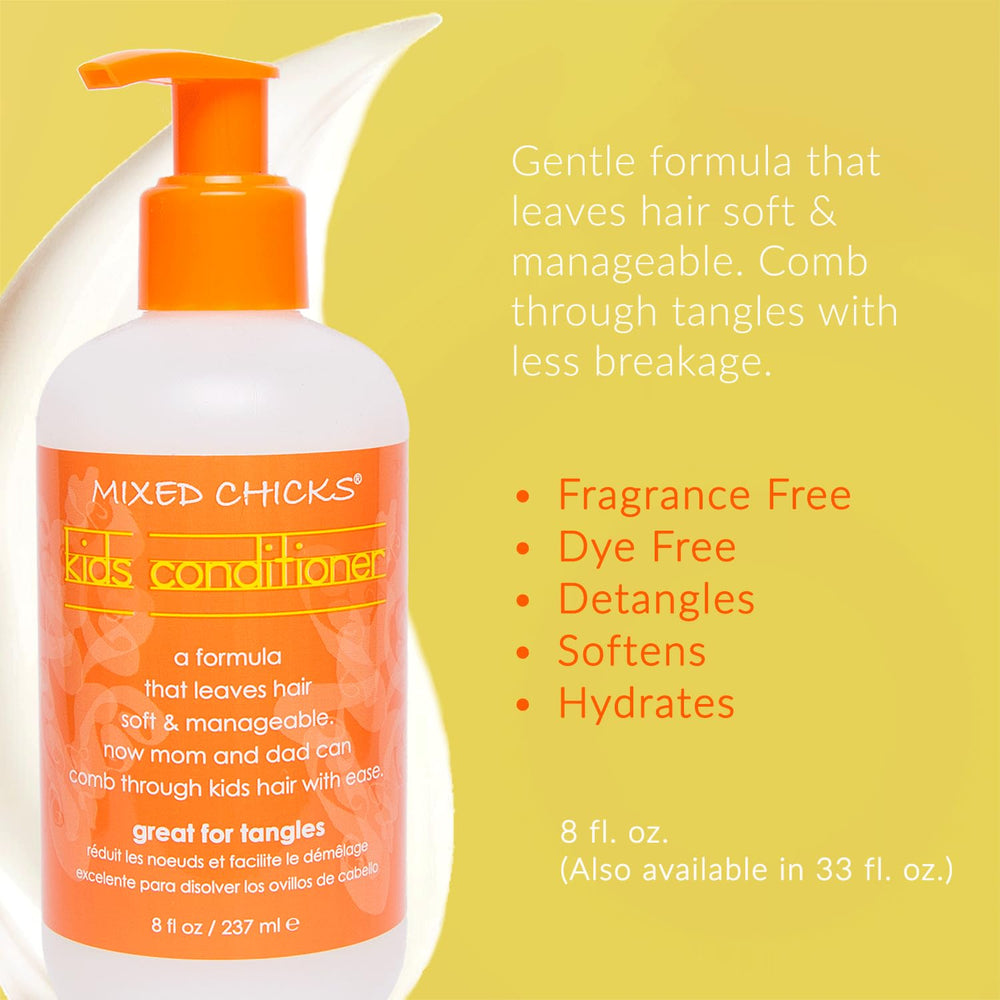 Mixed Chicks conditioner texture on palm highlighting creamy slip