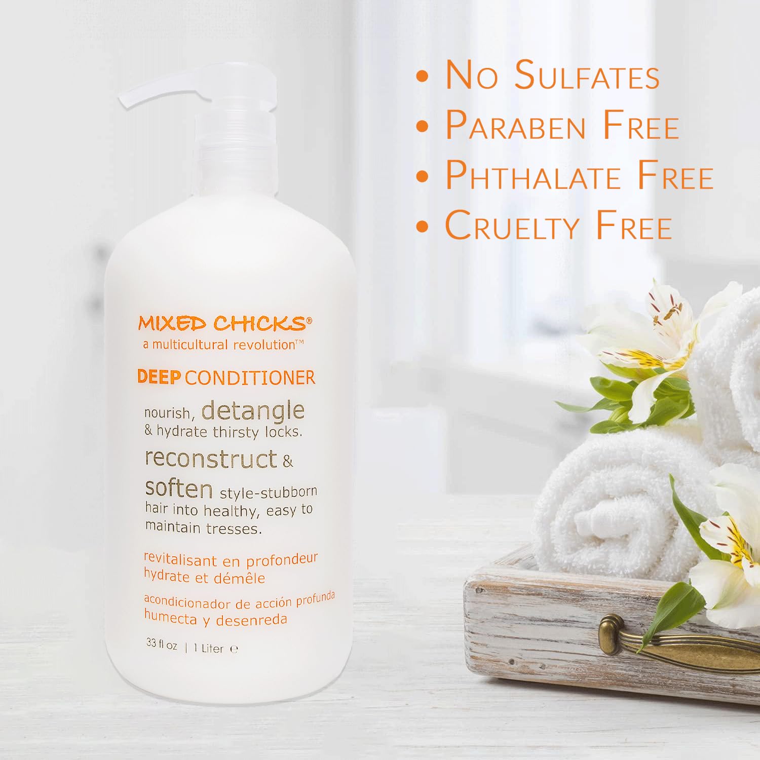 Mixed Chicks safflower oil ingredient close-up highlighting nourishing restoration