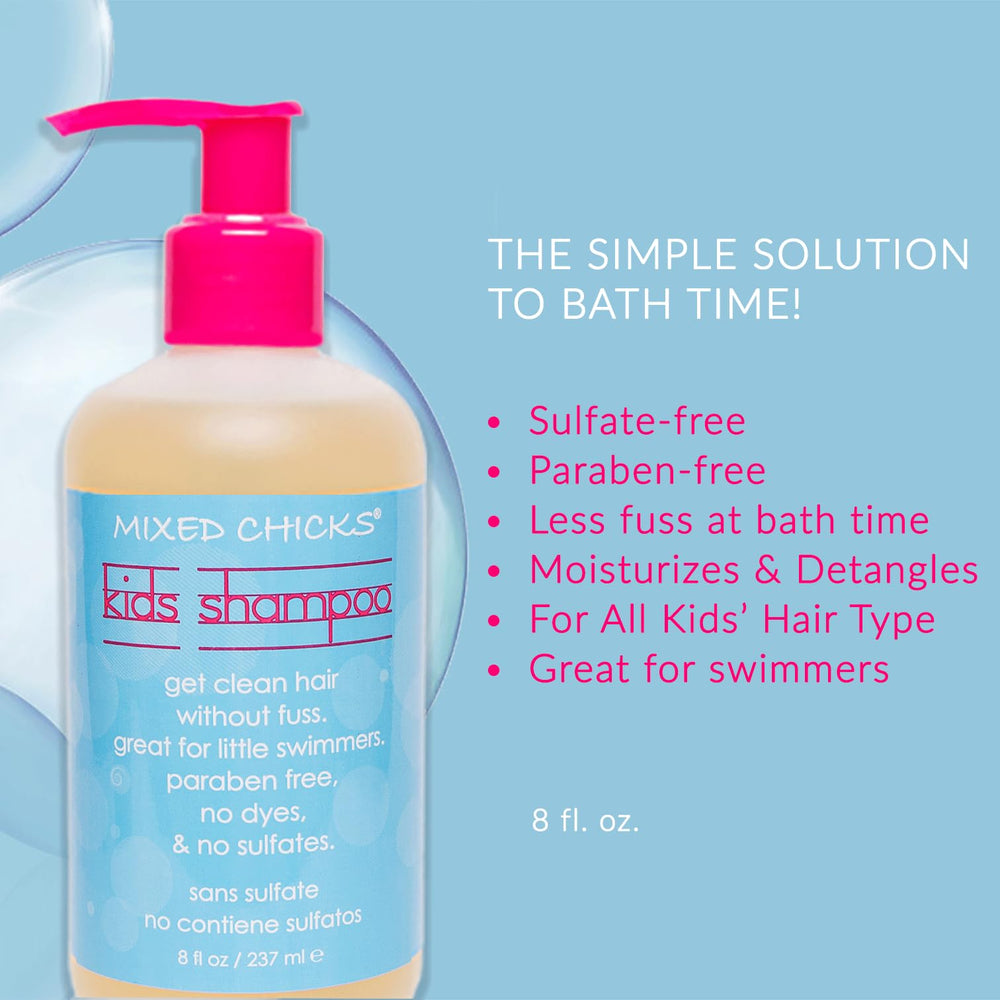 Mixed Chicks leave-in sprayed in hand for lightweight styling benefit