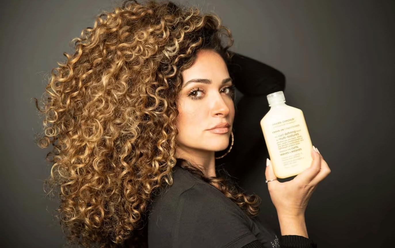 Mixed Chicks label close-up listing clean, color-safe product benefits
