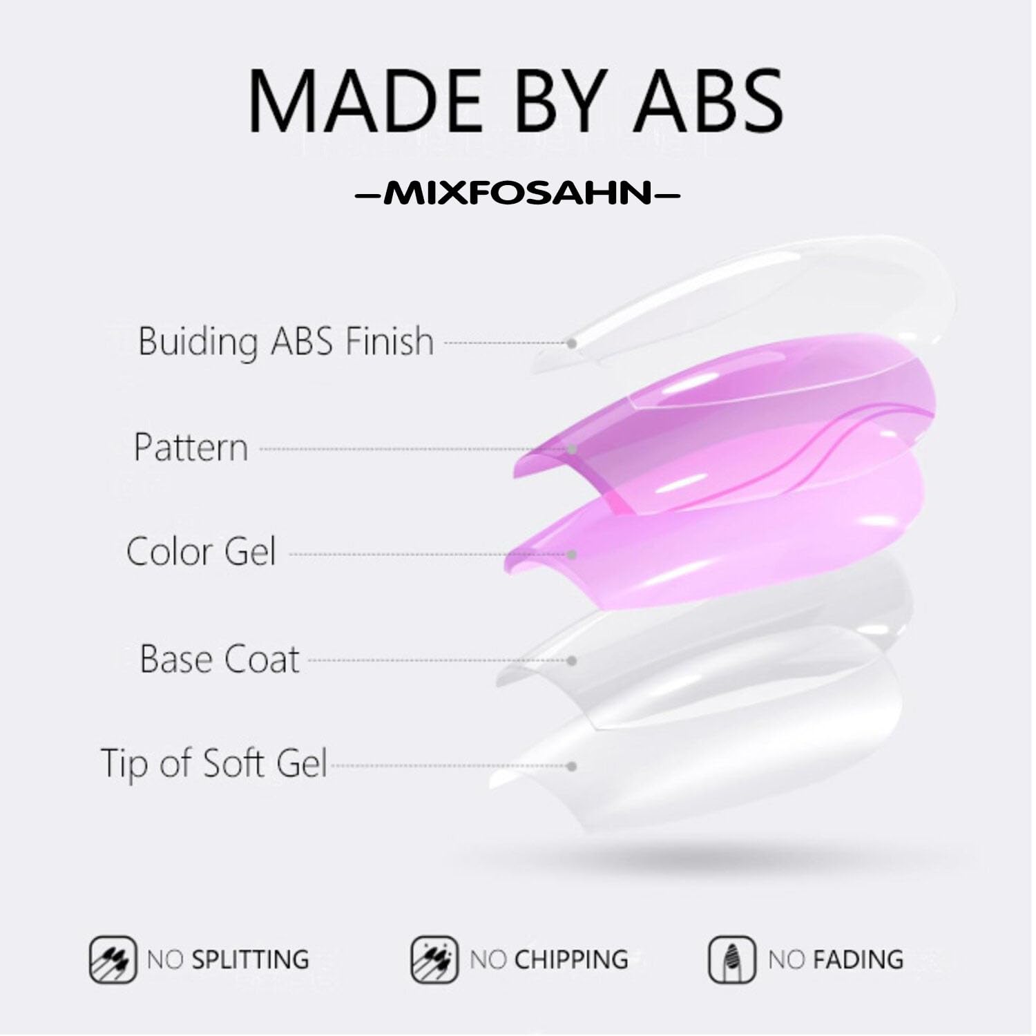 MIXFOSAHN accessories included: jelly tabs, alcohol pad, file for hassle-free application