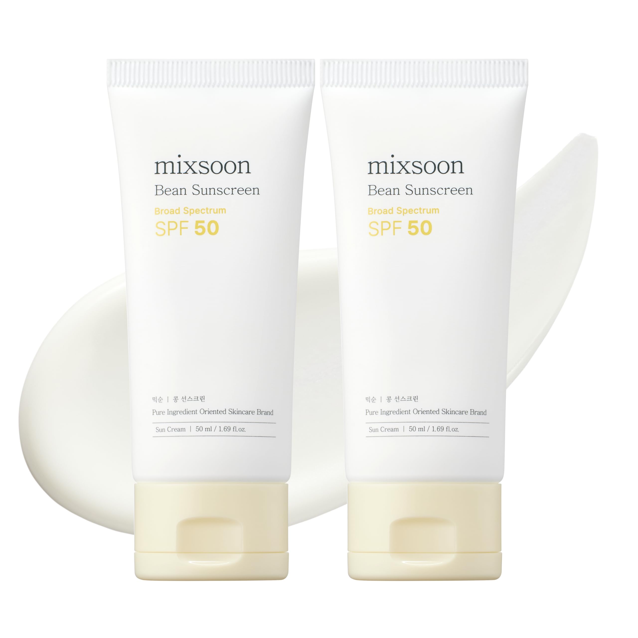 mixsoon front bottle showing label and SPF 50, lightweight protection
