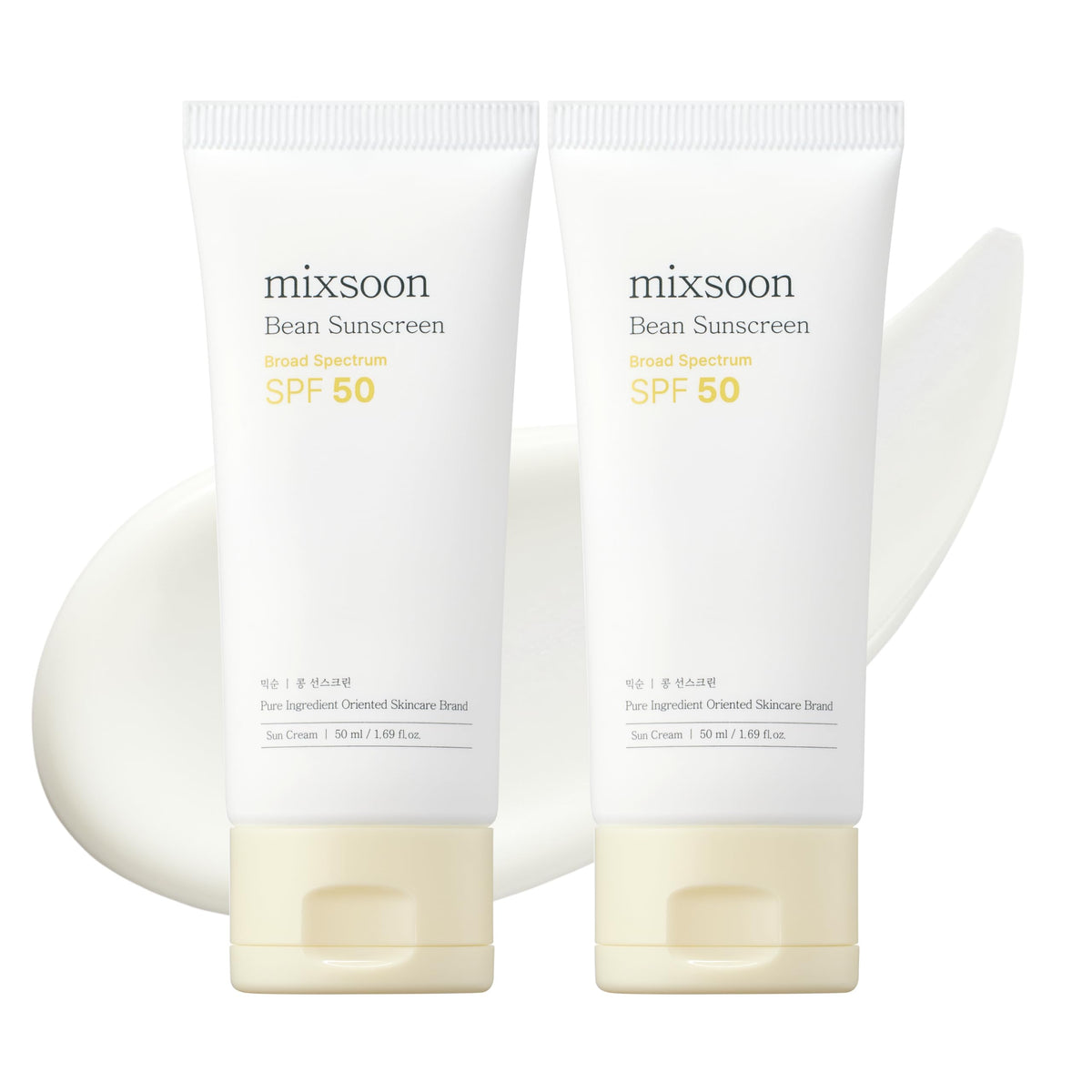 mixsoon front bottle showing label and SPF 50, lightweight protection