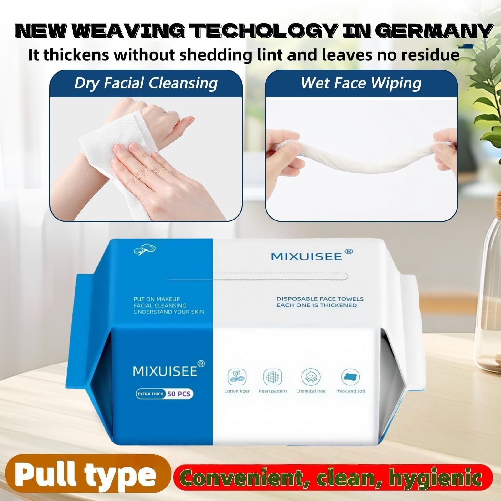 MIXUISEE wiping hands and surfaces for versatile cleaning use