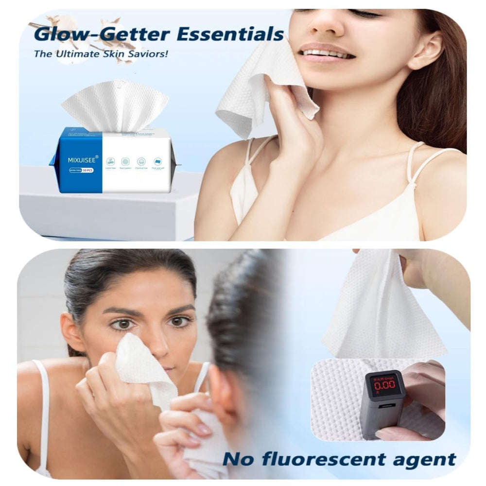 MIXUISEE removing makeup gently for clean, lint-free finish