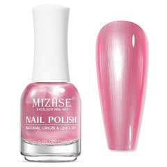 MIZHSE front bottle show pearlescent rose pink polish for elegant look