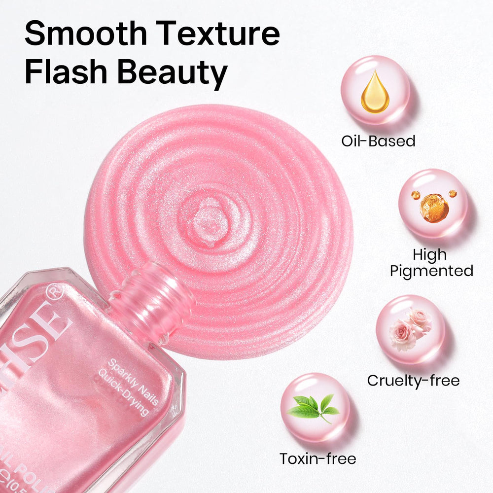 MIZHSE close-up of pearlescent sheen highlighting luminous finish benefit