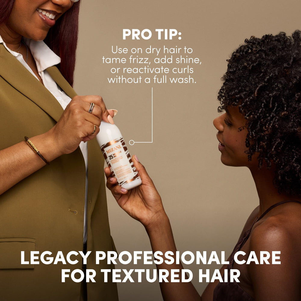 Mizani label close-up showing ingredients list to help informed choices