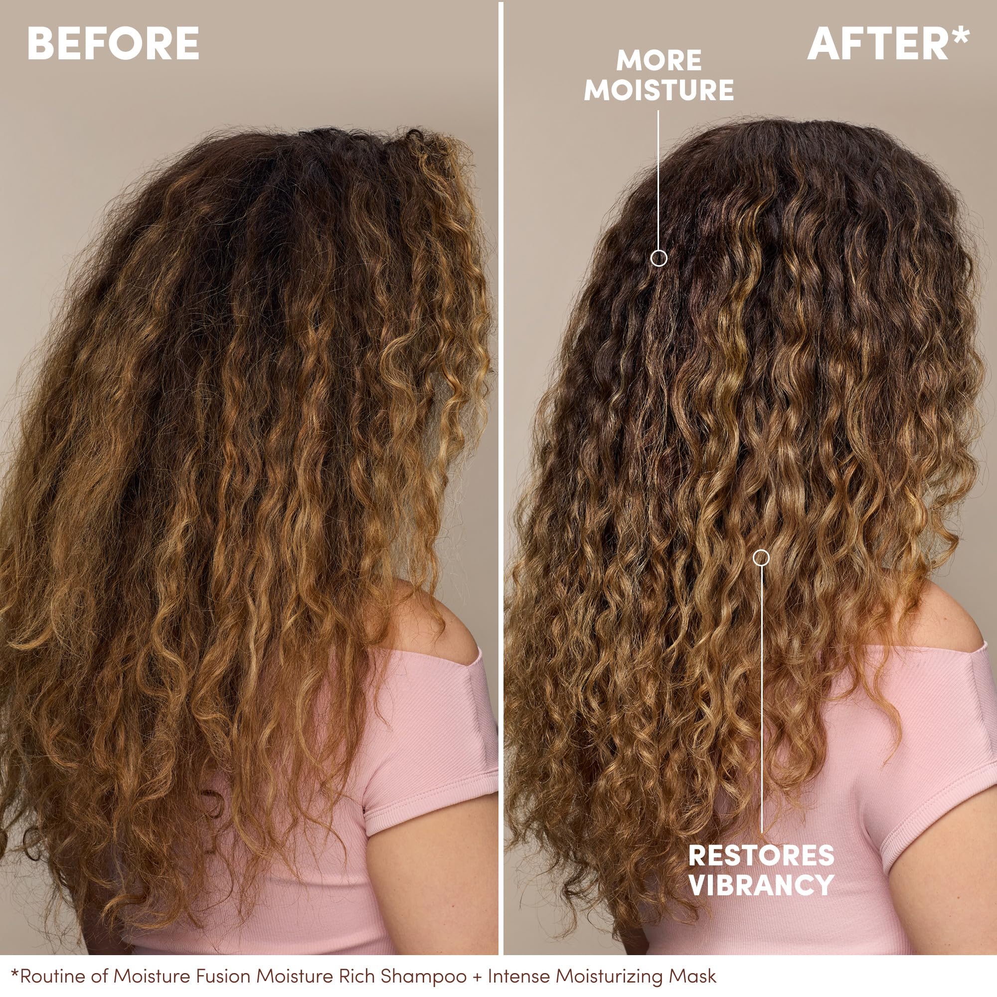 Applying Mizani mask to curly hair for improved manageability