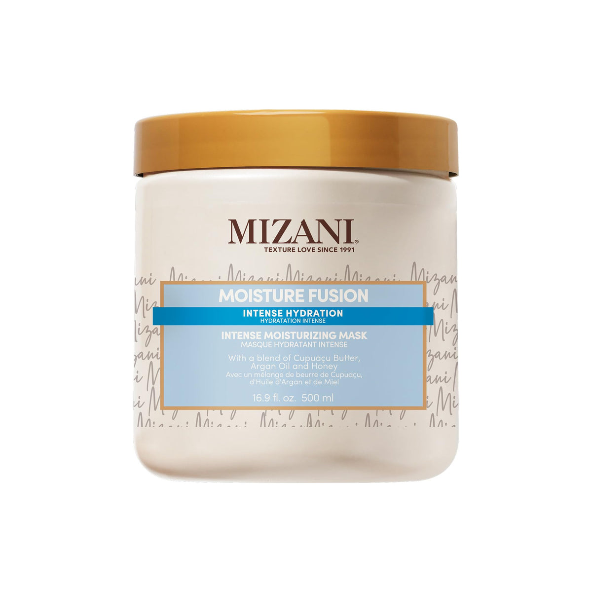 Mizani mask jar front view showing packaging and hydration benefits