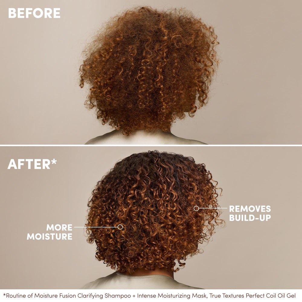 Mizani shampoo lather on curly hair demonstrating gentle cleansing benefit
