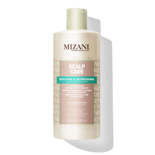 Mizani front bottle view showing product and clear branding benefit clarity
