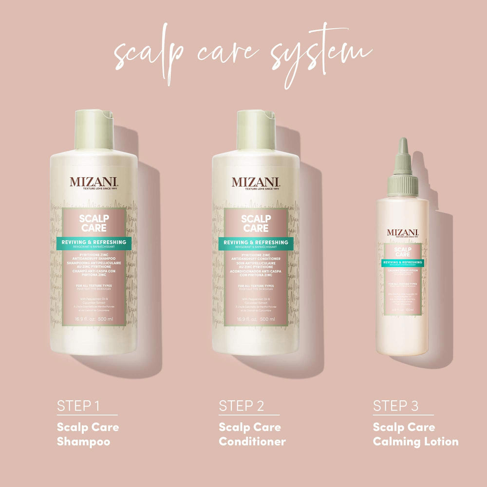 Mizani peppermint and cucumber detail showing cooling botanical benefits