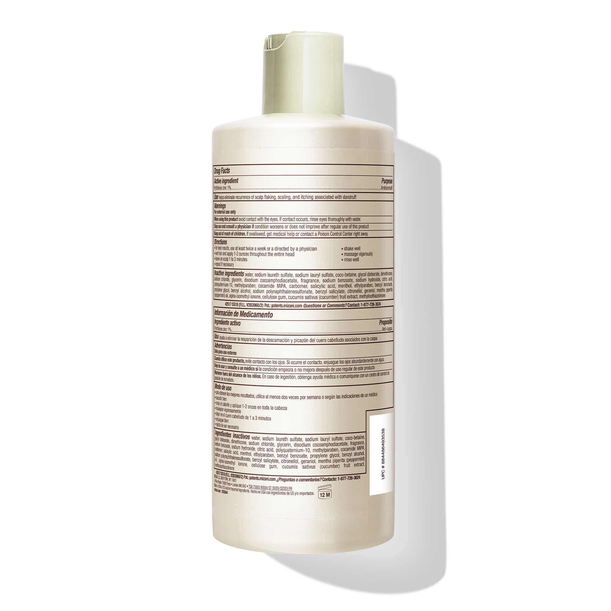 Mizani 16.9 fl oz next to common bottle showing true size and value benefit