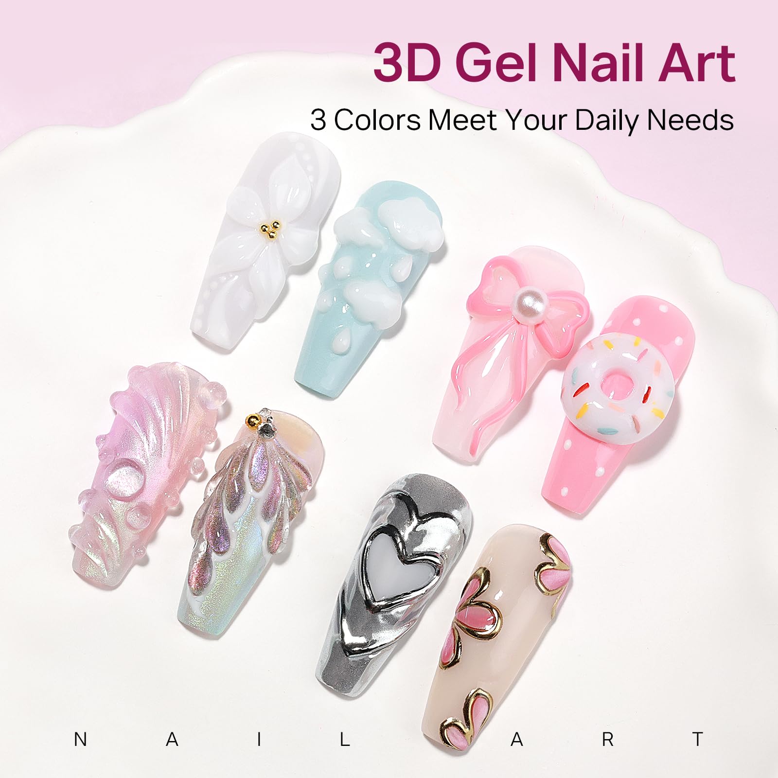 MIZHSE 36 nail forms fanned to show sizes for consistent extensions