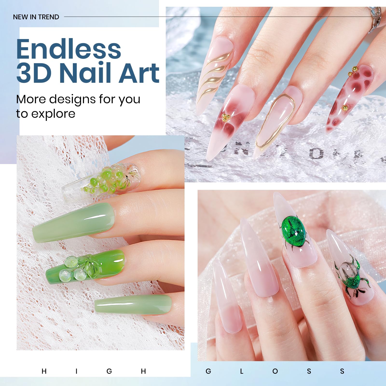 MIZHSE 3D carving in progress with silicone pen highlighting precise, raised nail details