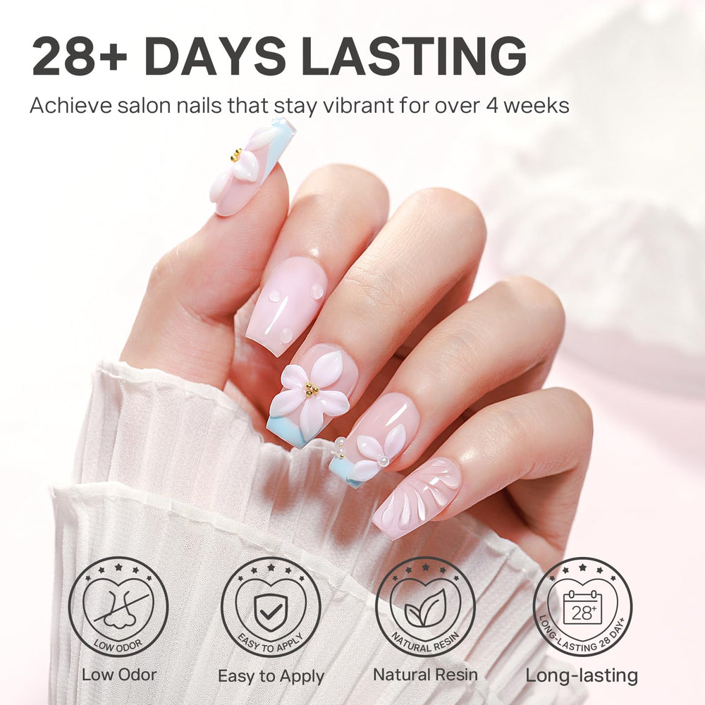 MIZHSE finished 3D flower on a nail showcasing raised design