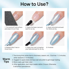 MIZHSE before and after nails showing coverage and shine improvement