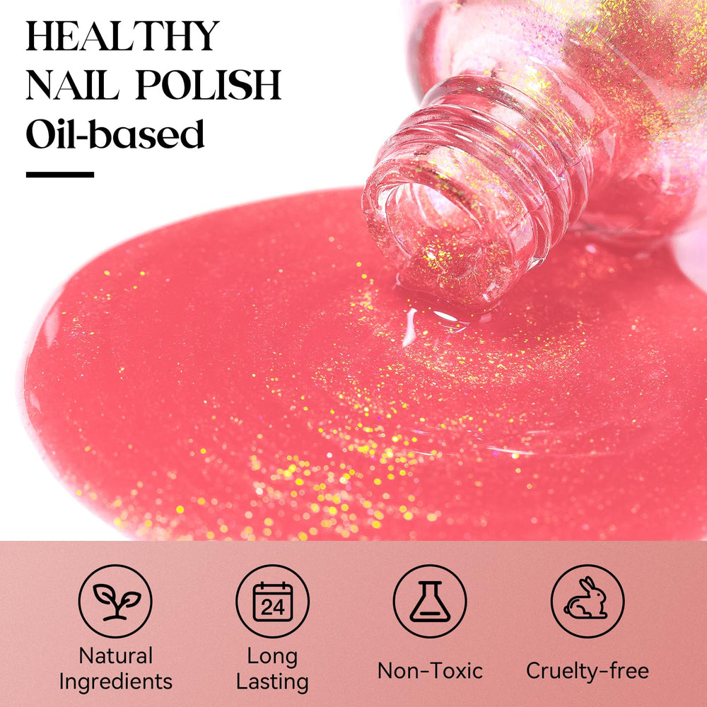 MIZHSE brush applying a streak of polish for smooth, streak-free coverage benefit