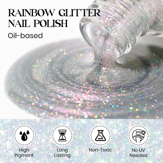MIZHSE brush stroke swatch demonstrating intense glitter payoff and smooth spread