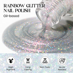 MIZHSE brush stroke swatch demonstrating intense glitter payoff and smooth spread