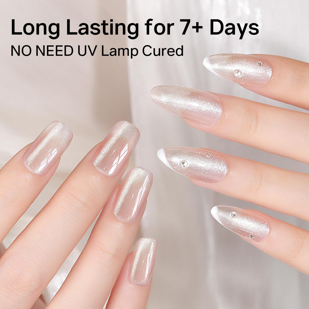 MIZHSE magnet held over wet polish creating cat-eye effect for precision