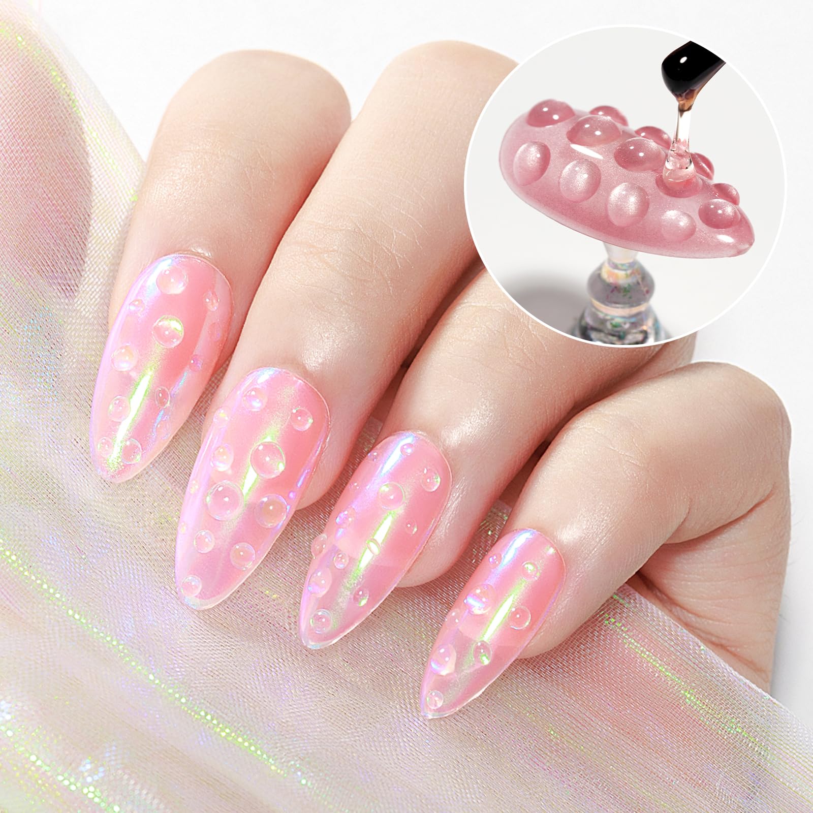 MIZHSE chrome powder with droplets showing reflective 3D finish