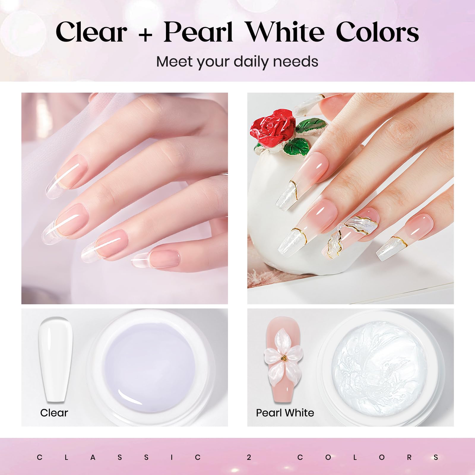 MIZHSE clear gel jar open showing smooth gel for precise building