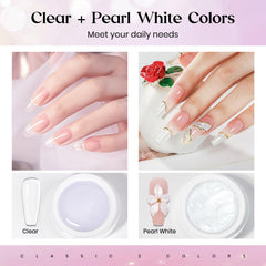 MIZHSE clear gel jar open showing smooth gel for precise building