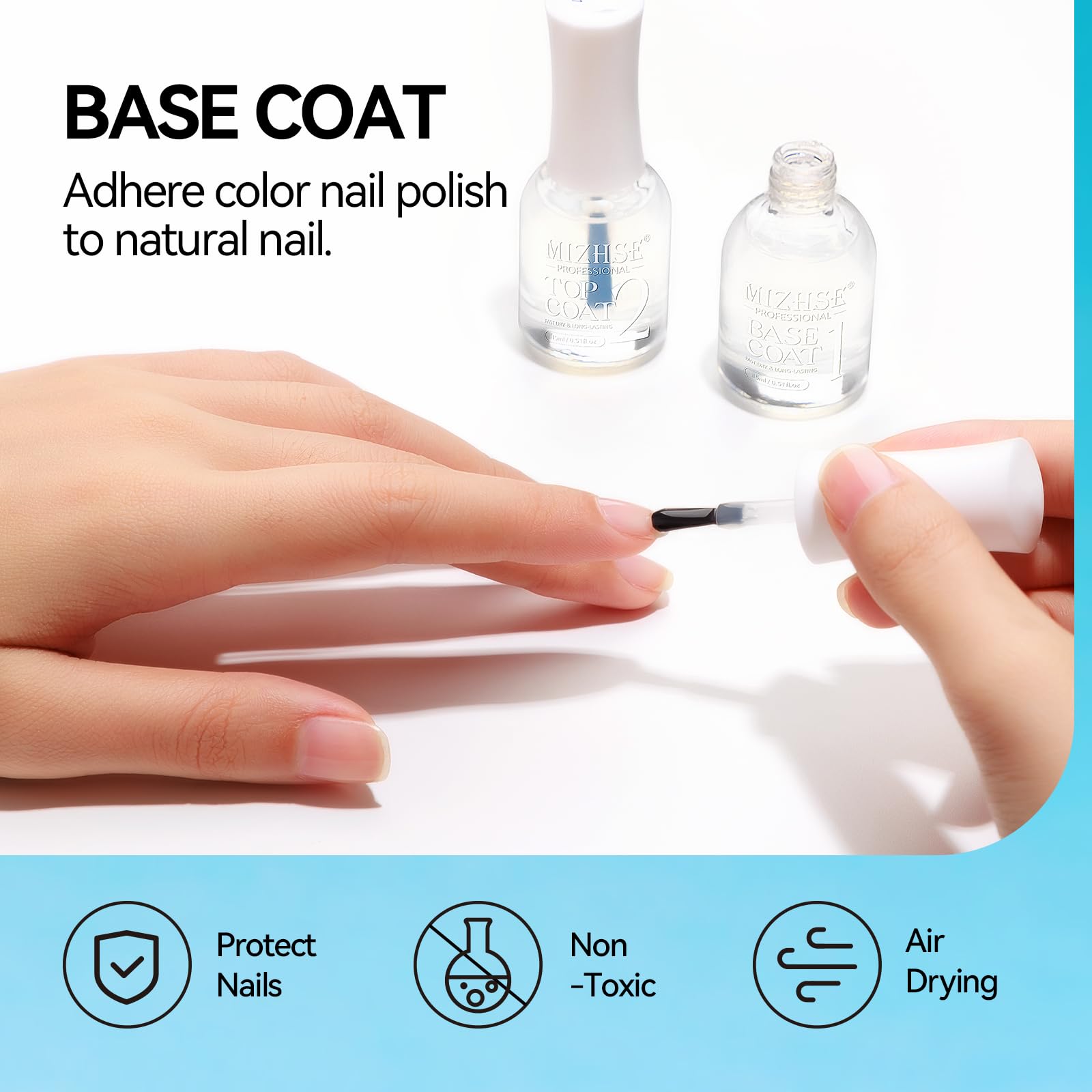 MIZHSE clear topcoat texture highlighting high-gloss finish