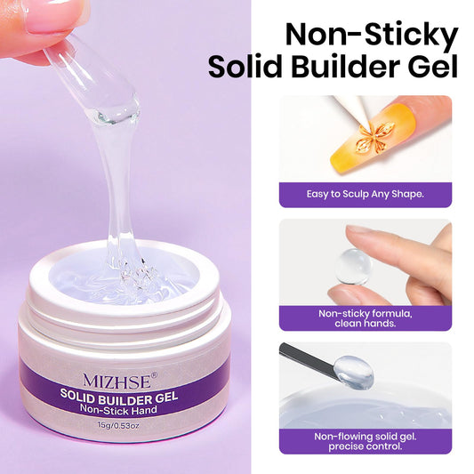 MIZHSE close-up of clear and white solid gel texture for precise sculpting control