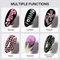 MIZHSE black poke gel stroke highlighting crisp shrink-effect lines