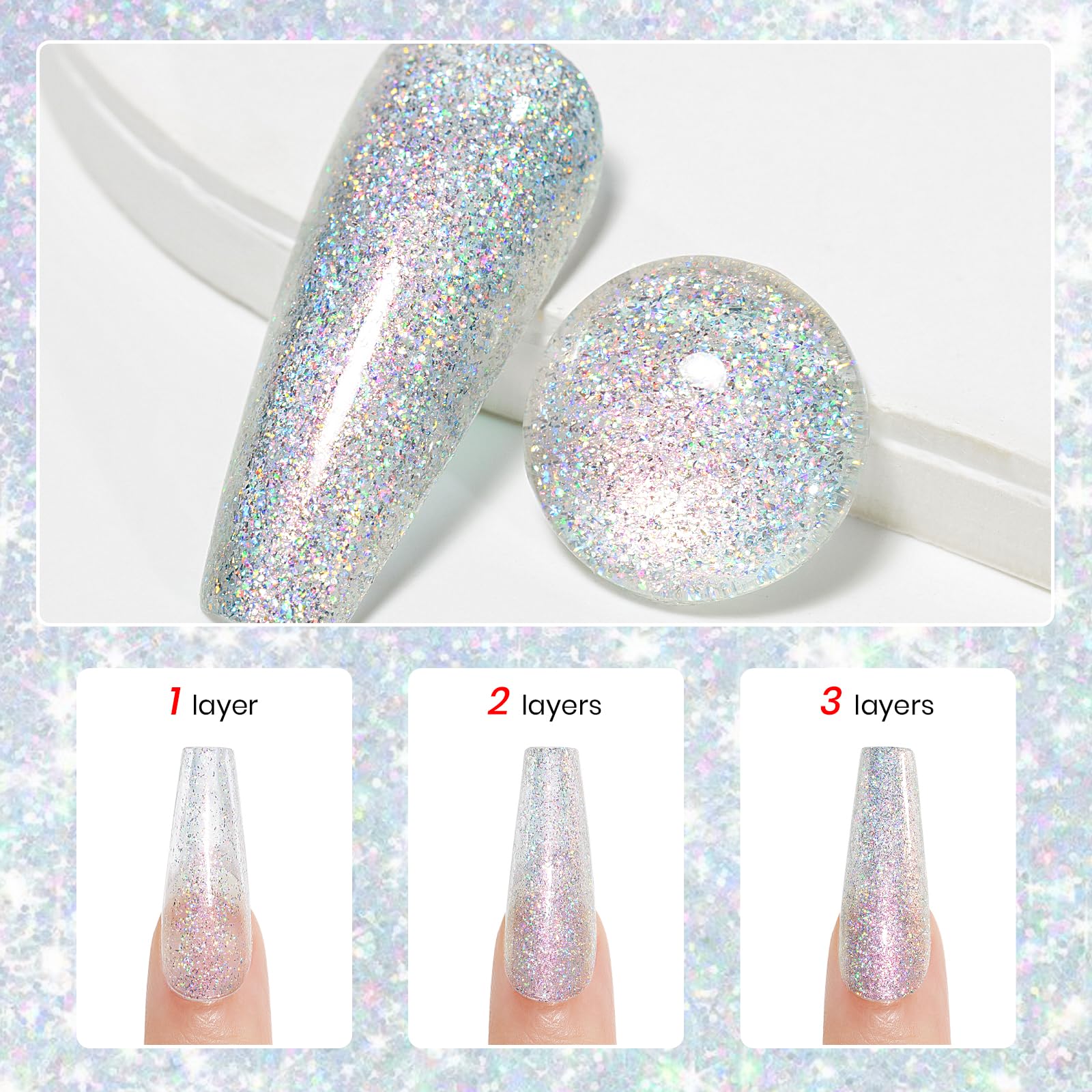 MIZHSE close-up of glitter pigment showing iridescent sparkle benefit