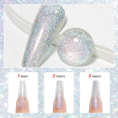 MIZHSE close-up of glitter pigment showing iridescent sparkle benefit