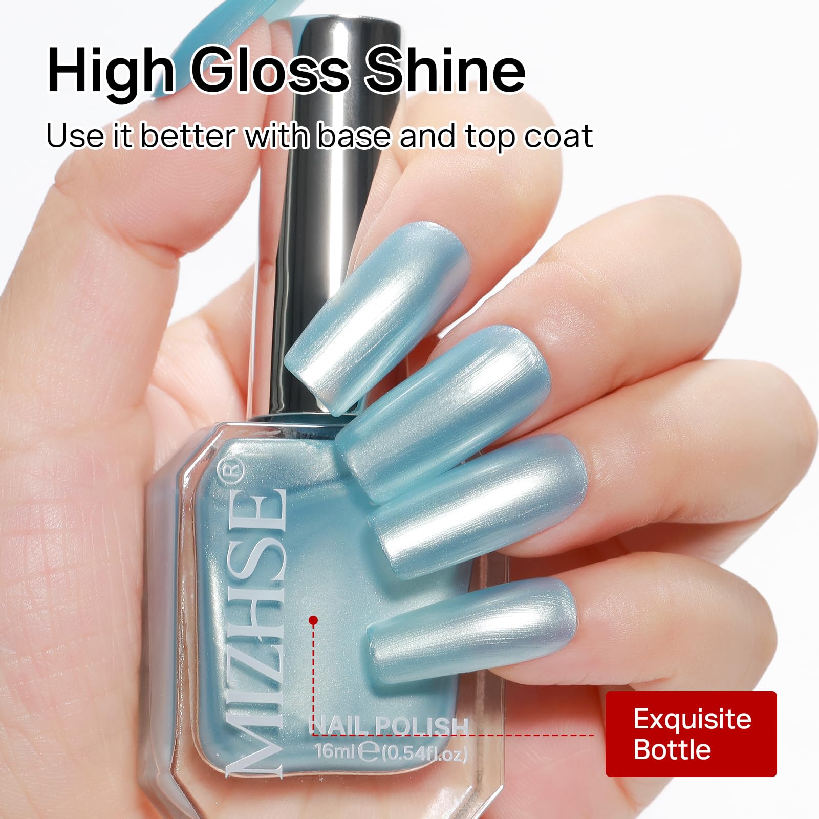 MIZHSE close-up of pearlescent shimmer highlighting luminous effect