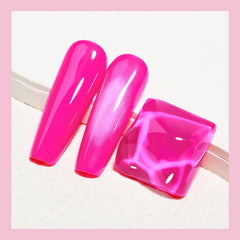 MIZHSE color swatch on a hand sample highlighting full-coverage glossy finish