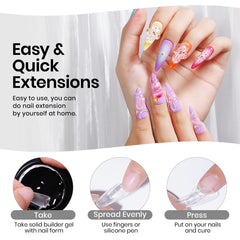 MIZHSE cured clear extension close-up showing smooth durable finish for professional look