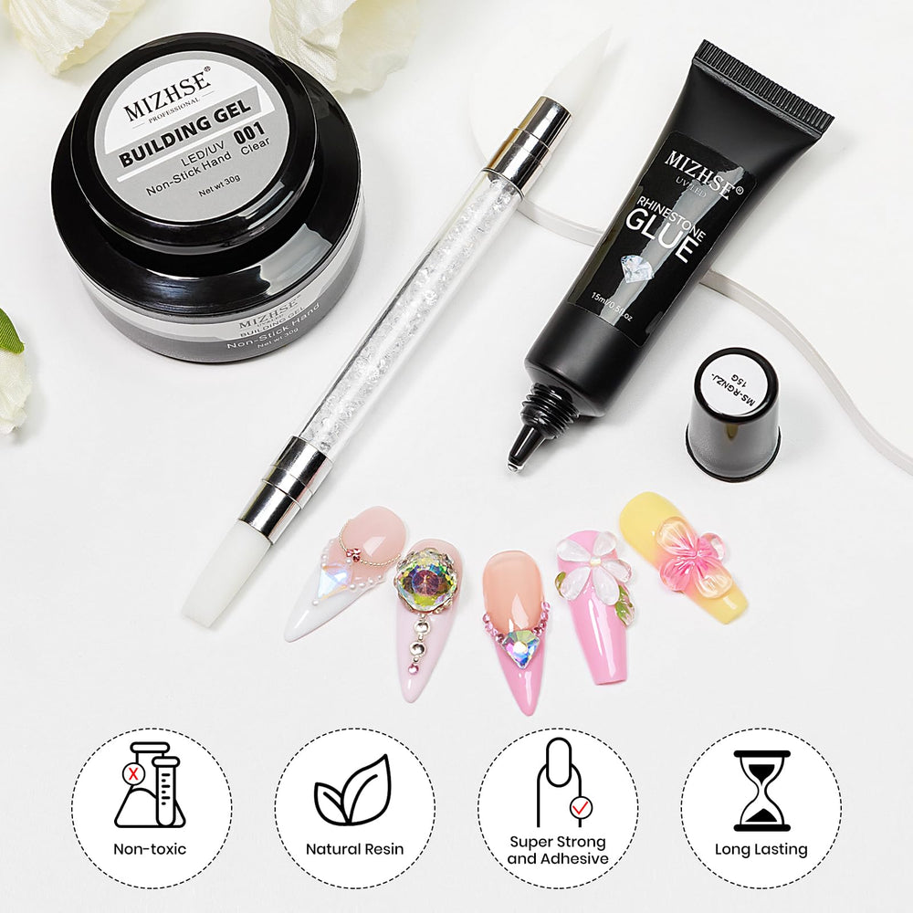 MIZHSE cured nail sculpture with glossy finish for long-lasting shine