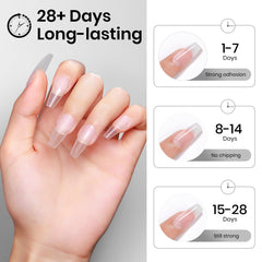 MIZHSE curing a nail under the LED lamp for durable adhesion