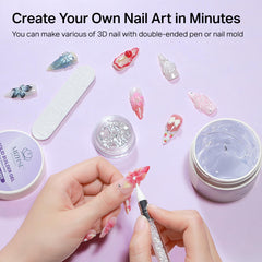 MIZHSE gel placed on nail form for quick extension building