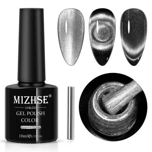 MIZHSE front bottle showing label and shimmering silver cat-eye benefit