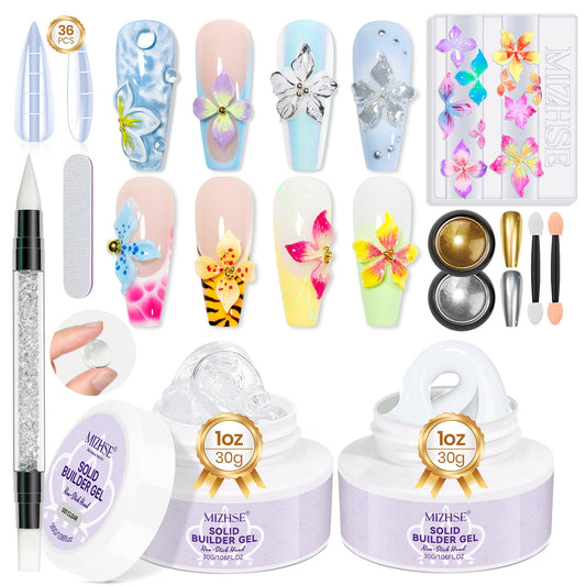 MIZHSE kit front layout showing all included tools and gels for easy setup