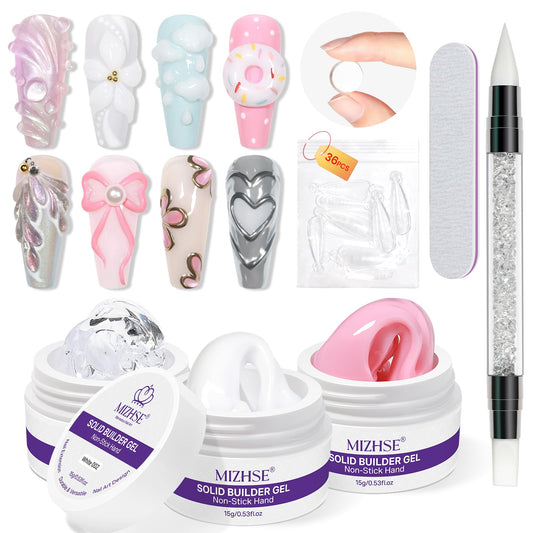MIZHSE front packaging displaying three gel jars and accessories showing kit completeness