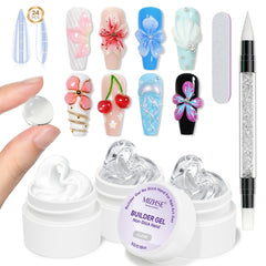 MIZHSE front packaging showing compact solid builder gel kit benefits