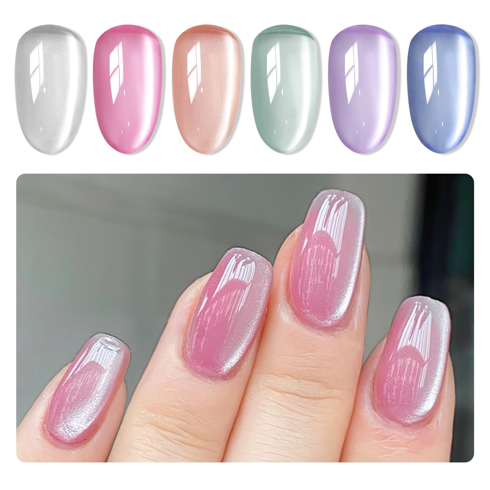 MIZHSE front packaging showing six-color magnetic gel set and magnet stick, ideal gift