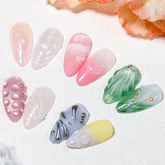MIZHSE droplet gel on a nail close-up showing glossy water-drop texture