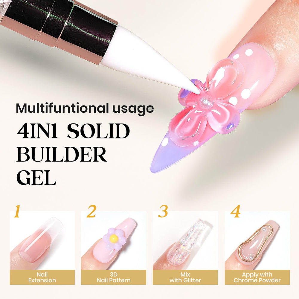 MIZHSE gel on a dual nail pen illustrating easy application and controlled placement