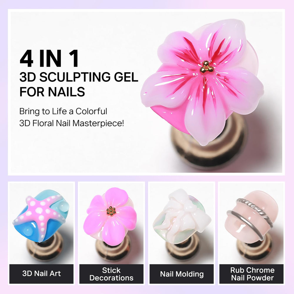 MIZHSE gel applied on nail mid-sculpt to show step-by-step creation benefits